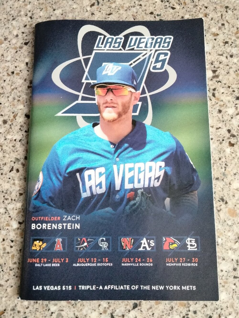 Las Vegas 51's Zach Borenstein 2018 Final Season Program MILB AAA NY Mets